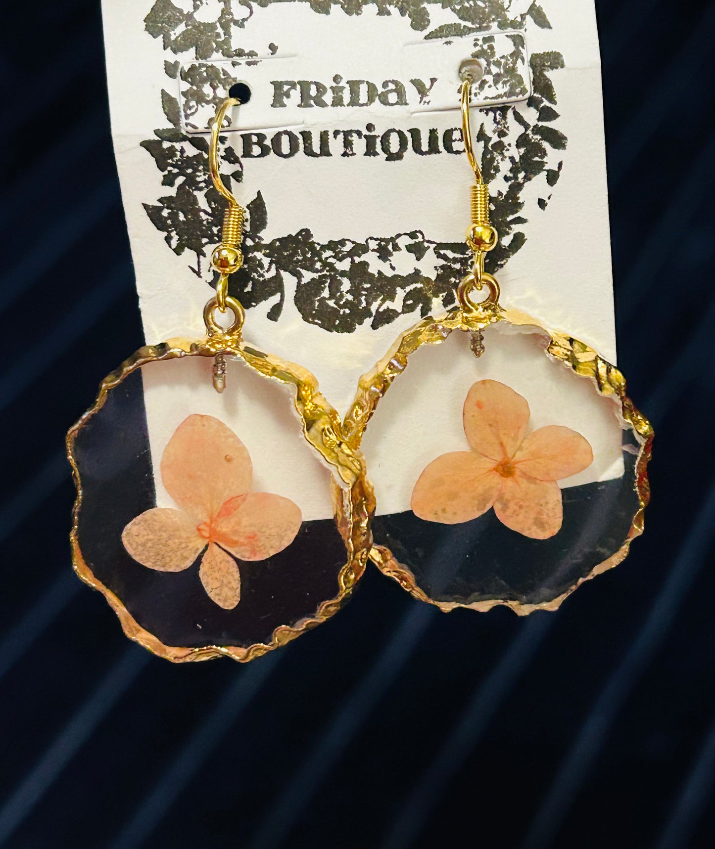 Pink Pressed Flower Earrings