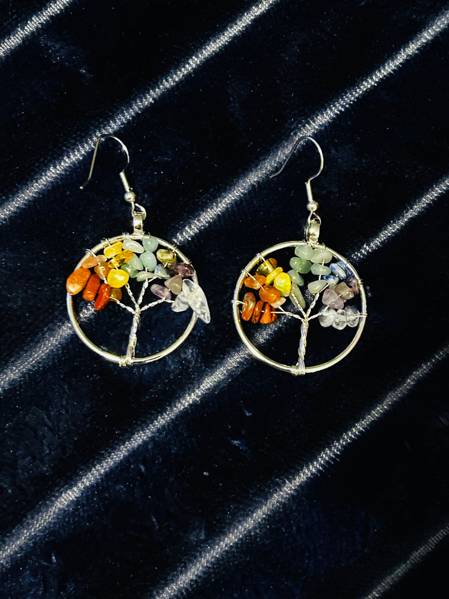 Tree of Life 7 Chakra stones earrings