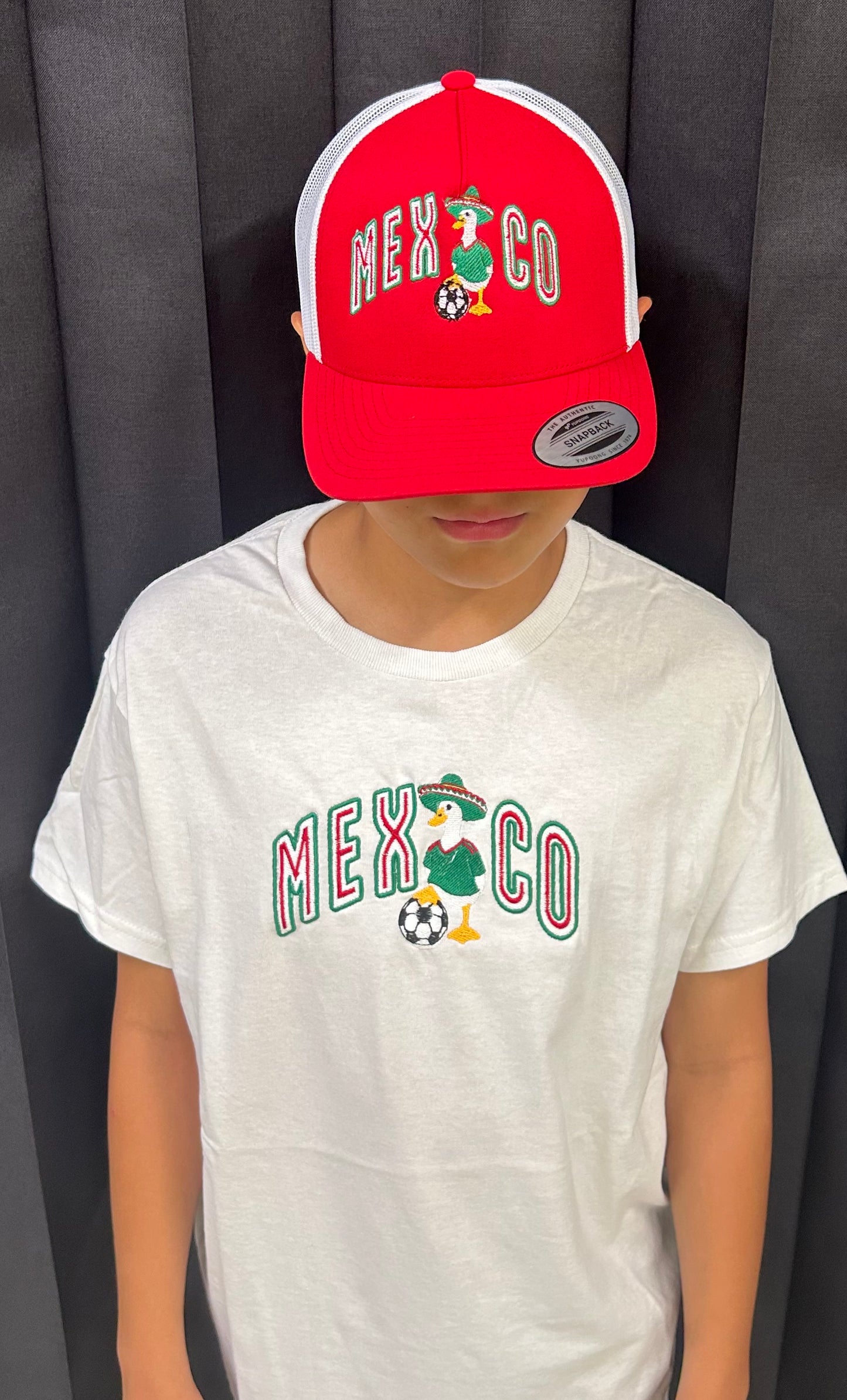 Camisas bordadas de México y el pato Merlin