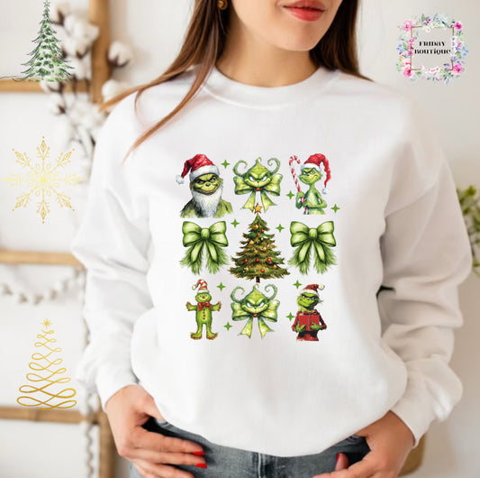 Green Grinch Christmas Hater crewneck
