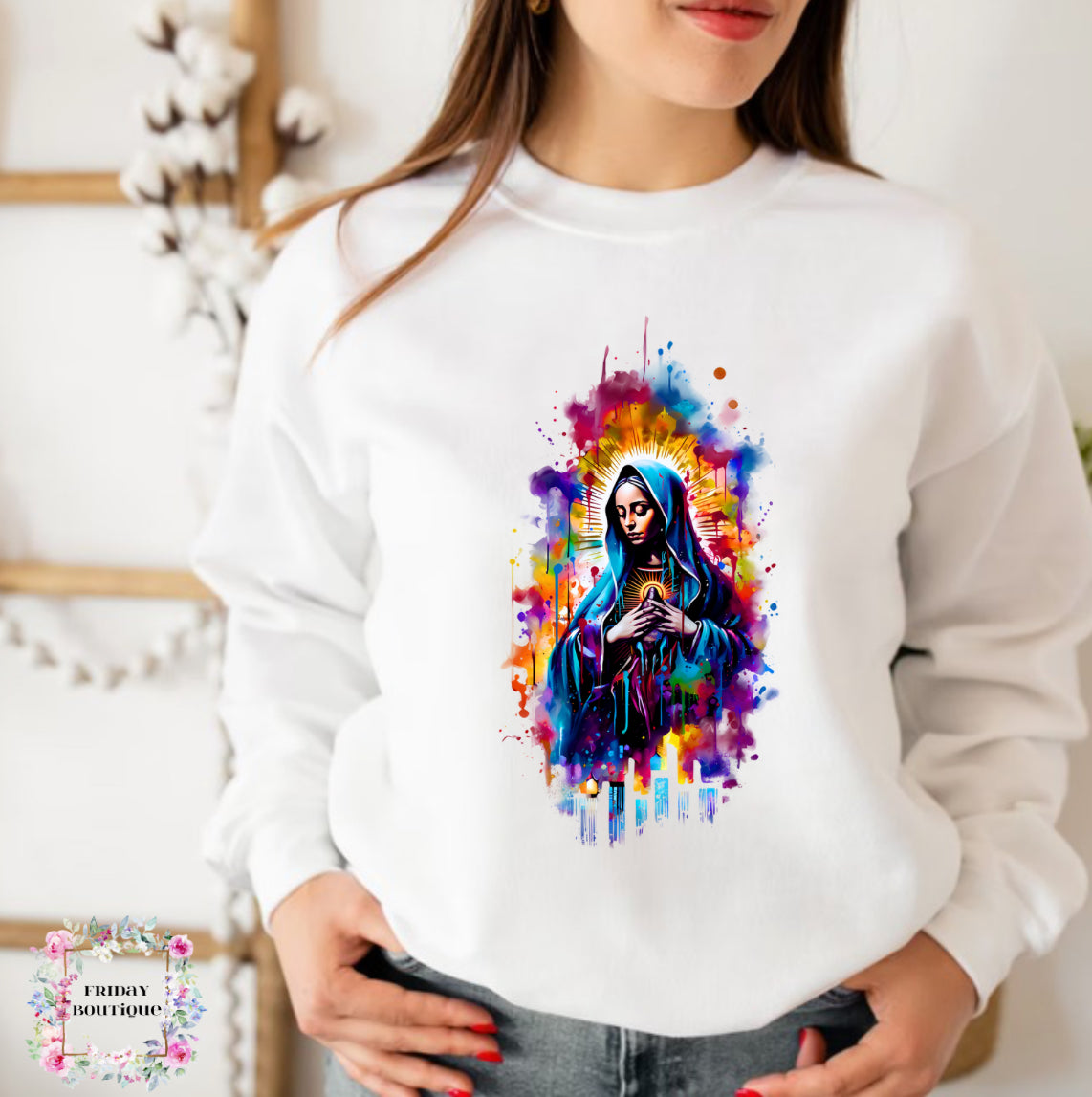 Paint and city white crewneck