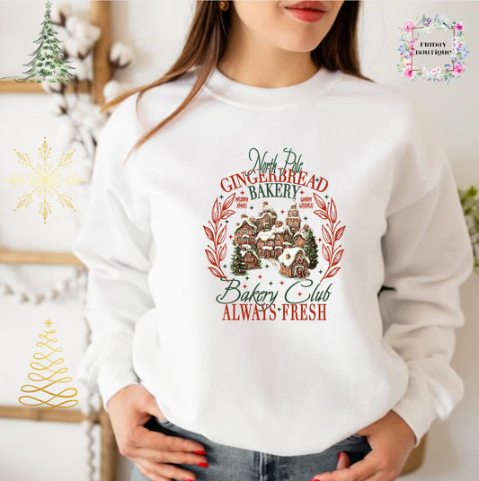 Candy Cane and Gingerbread Club Christmas crewneck