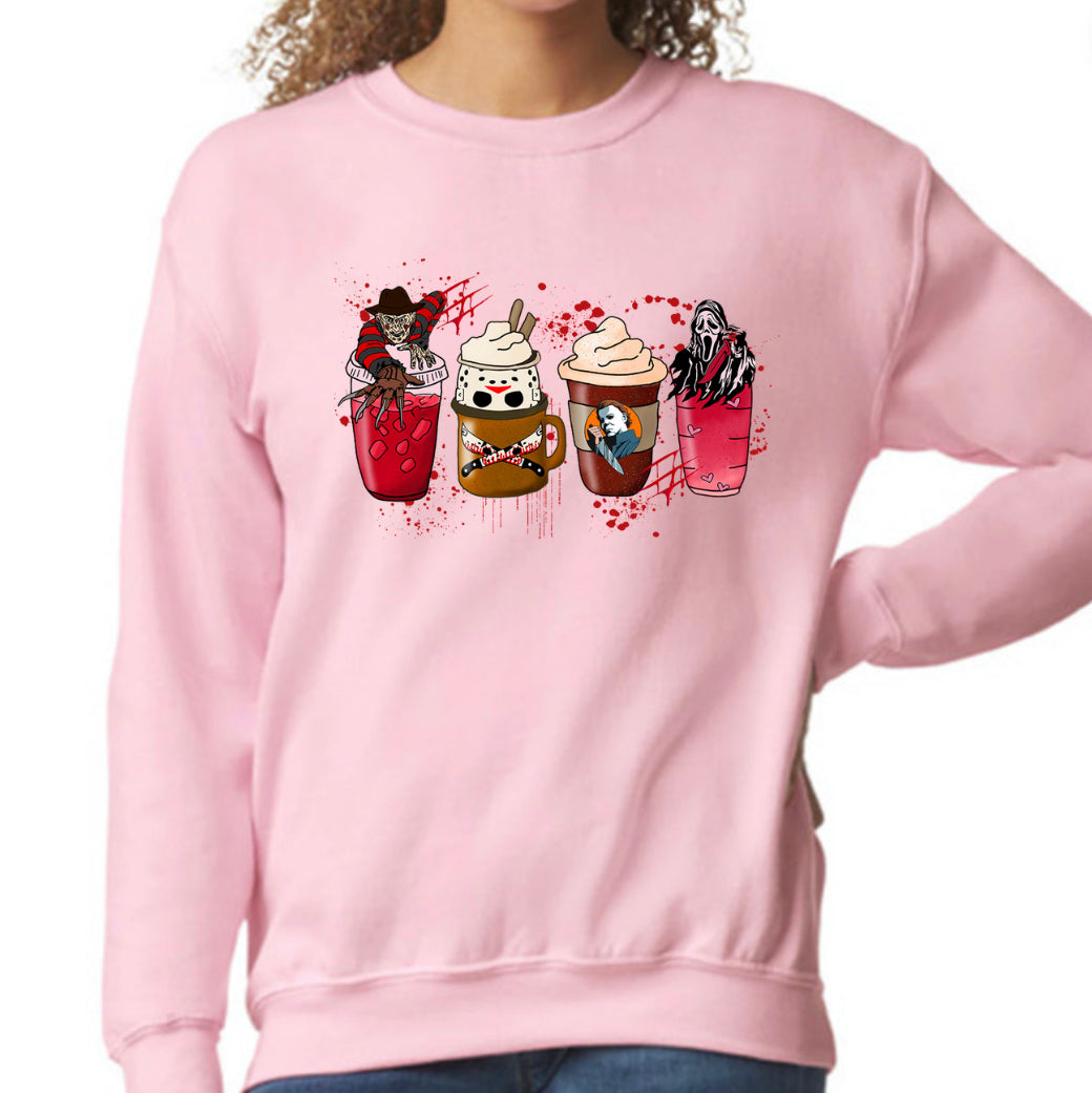 Bloody Halloween Coffee T-shirt, Sweatshirt