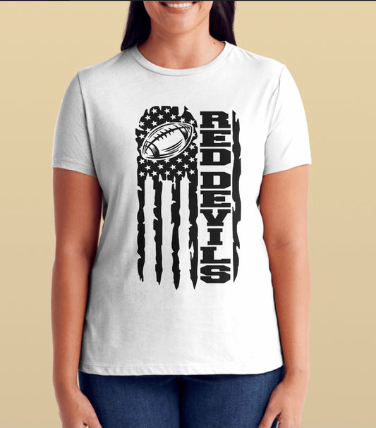 Red Devils football plain flag T-shirt