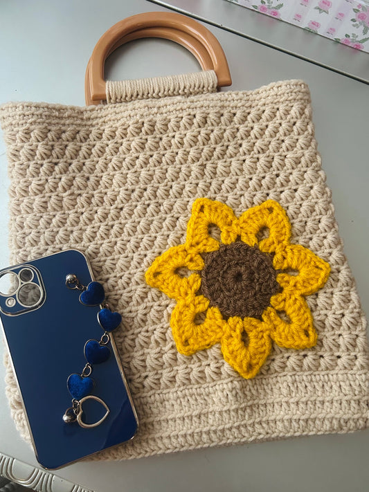 Handmade Crochet sunflower Bag