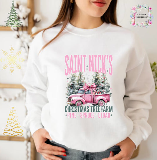 Saint Nicks tree Farm Christmas crewneck