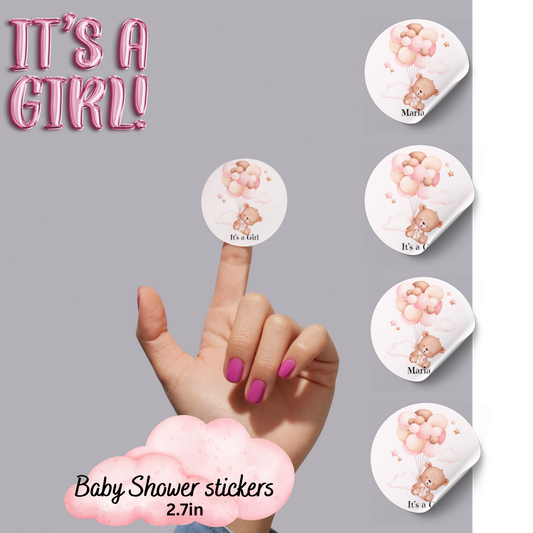 Baby shower stickers and goodie bags