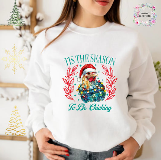 Tis the Season Chicken Christmas Crewneck