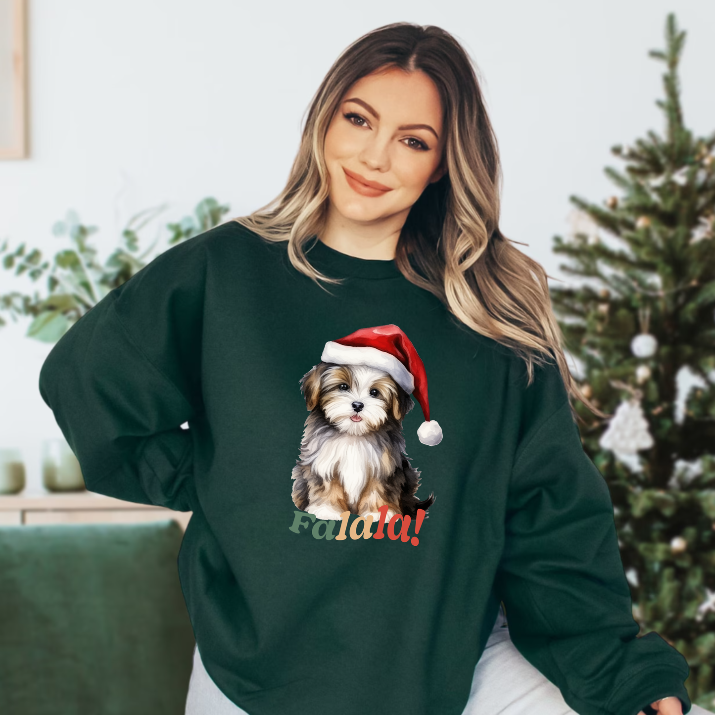 Christmas cute Dog Crewneck