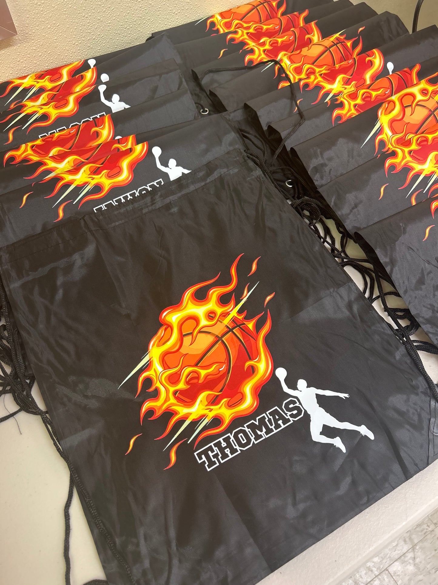 Sports/birthdays Custom drawstring backpacks bags 12pcs