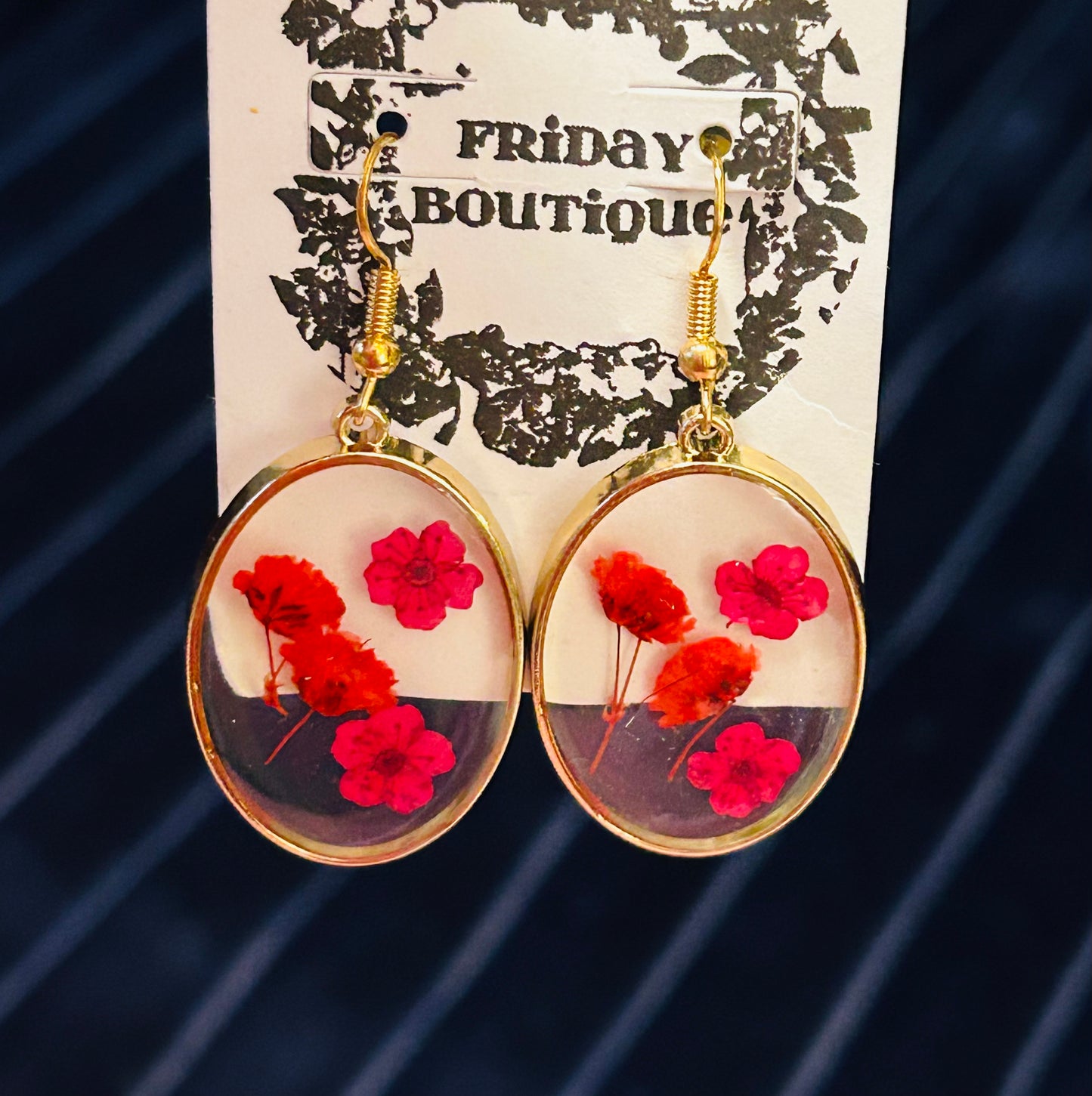 Red and Pink Flowers Earrings