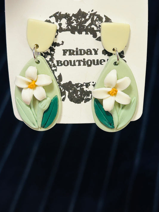 Polymer Clay Floral Earrings