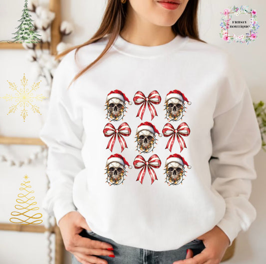 Skull Coquette Christmas Crewnecks