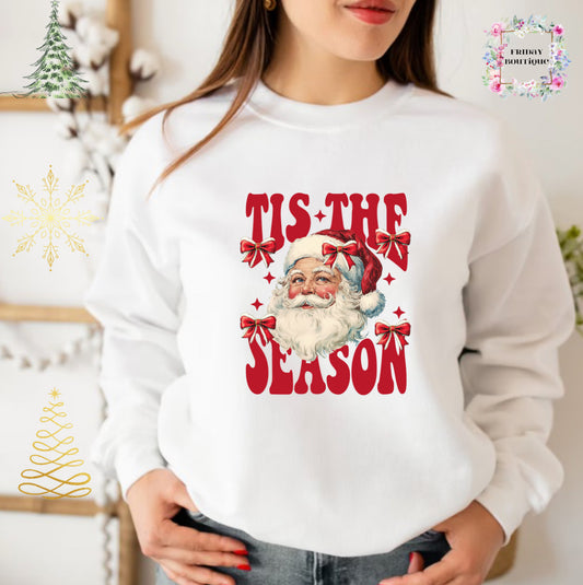 Tis the Season Christmas white crewneck