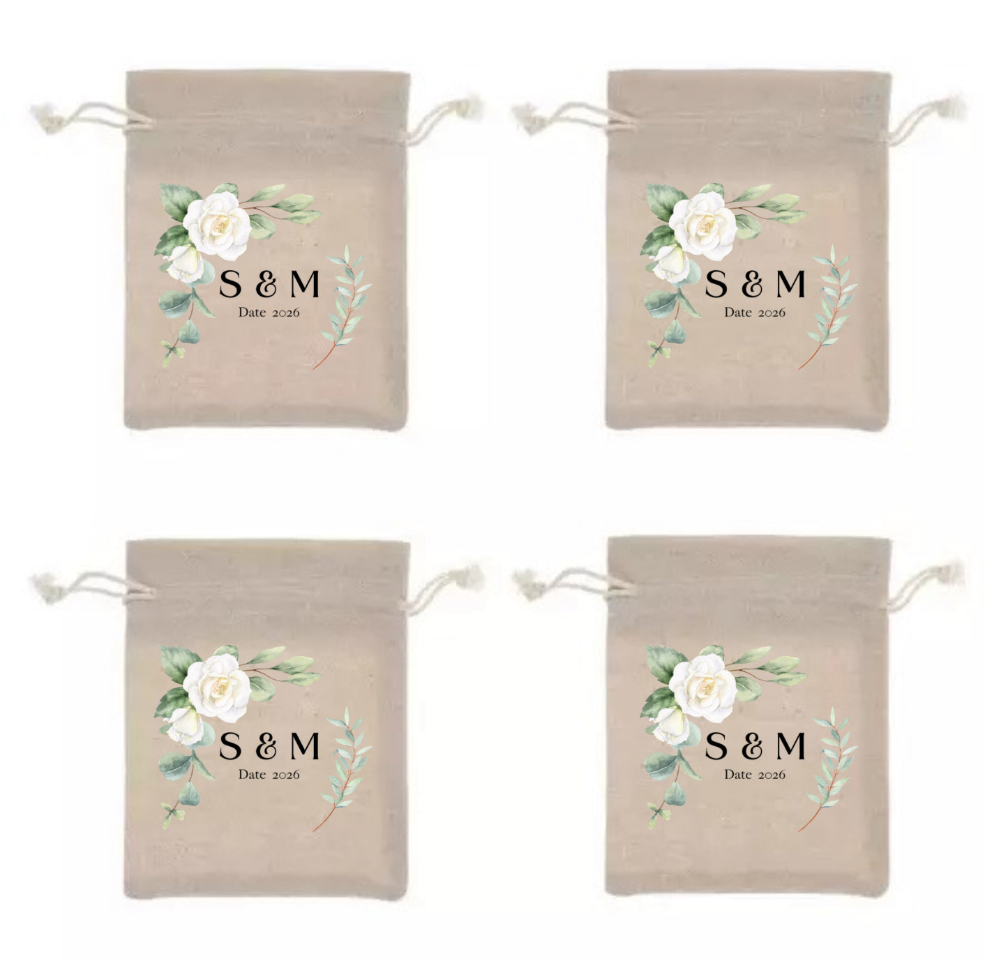 Wedding Custom Napkins, and favor bags