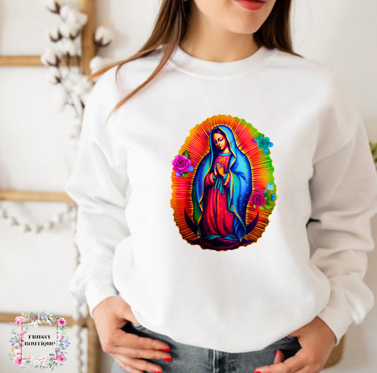 Virgin Mary white crewneck