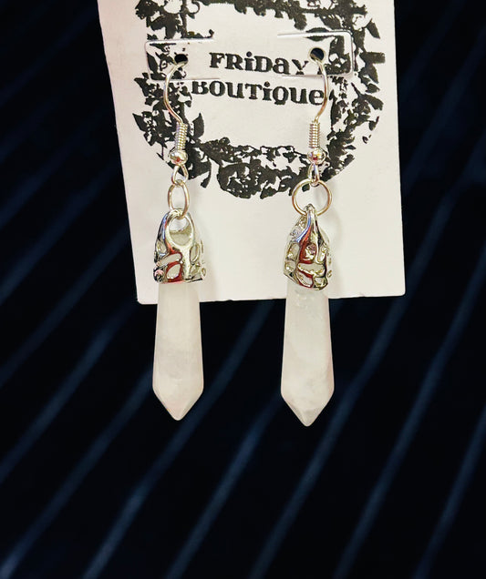 White Crystal Earrings