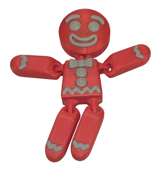 3D printed Gingerbread Man keychain fidget
