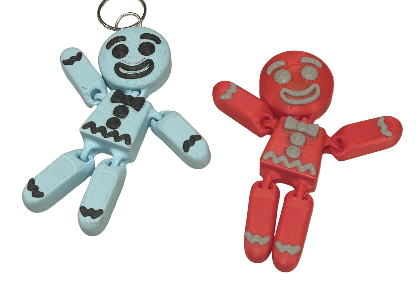 3D printed Gingerbread Man keychain fidget