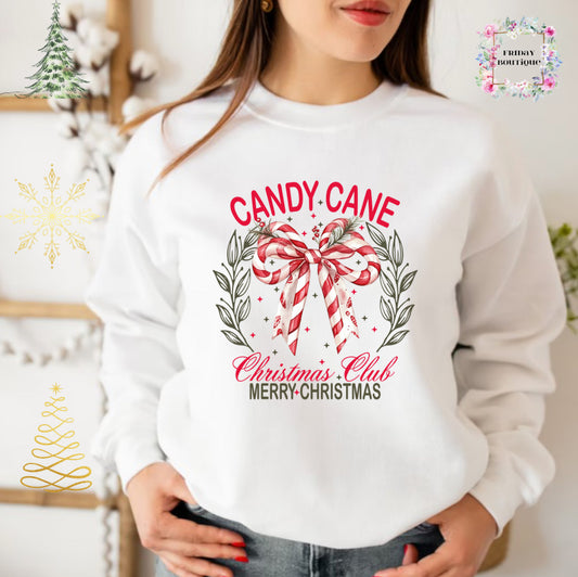 Candy Cane and Gingerbread Club Christmas crewneck